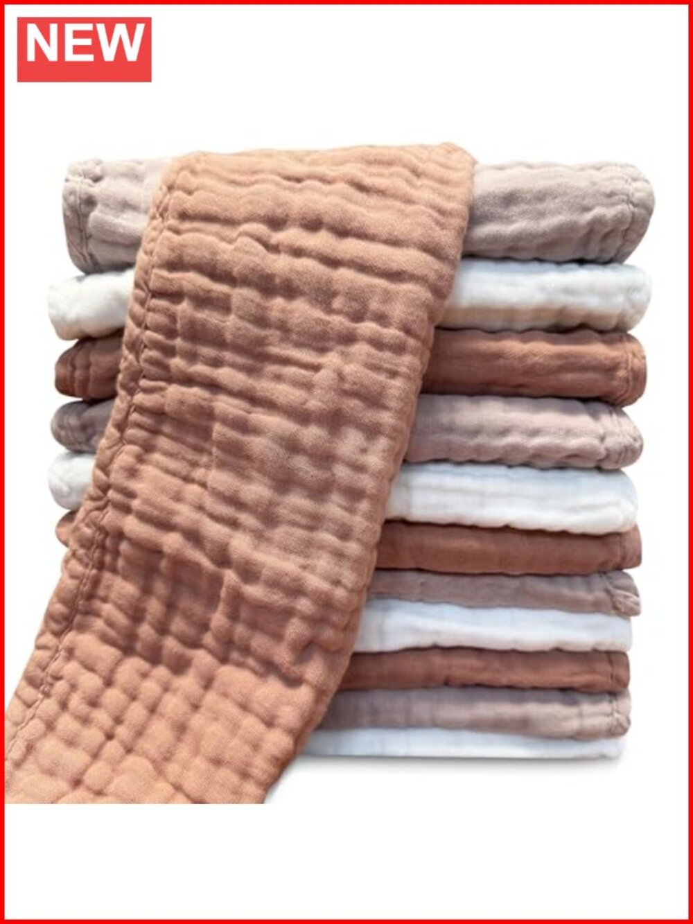 100% Cotton Muslin Burp Cloths 20x10 Ultra Soft Absorbent 12 Pack